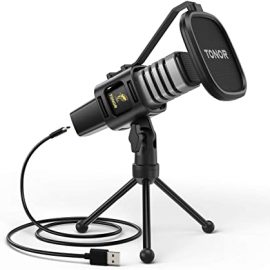 Microfono USB, TONOR Condensatore Computer PC Mic con Supporto per Treppiede, Filtro Pop, Supporto Shock per Gaming, Streaming, Podcasting, YouTube, Voice Over, Skype, Twitch, Discordia, TC30