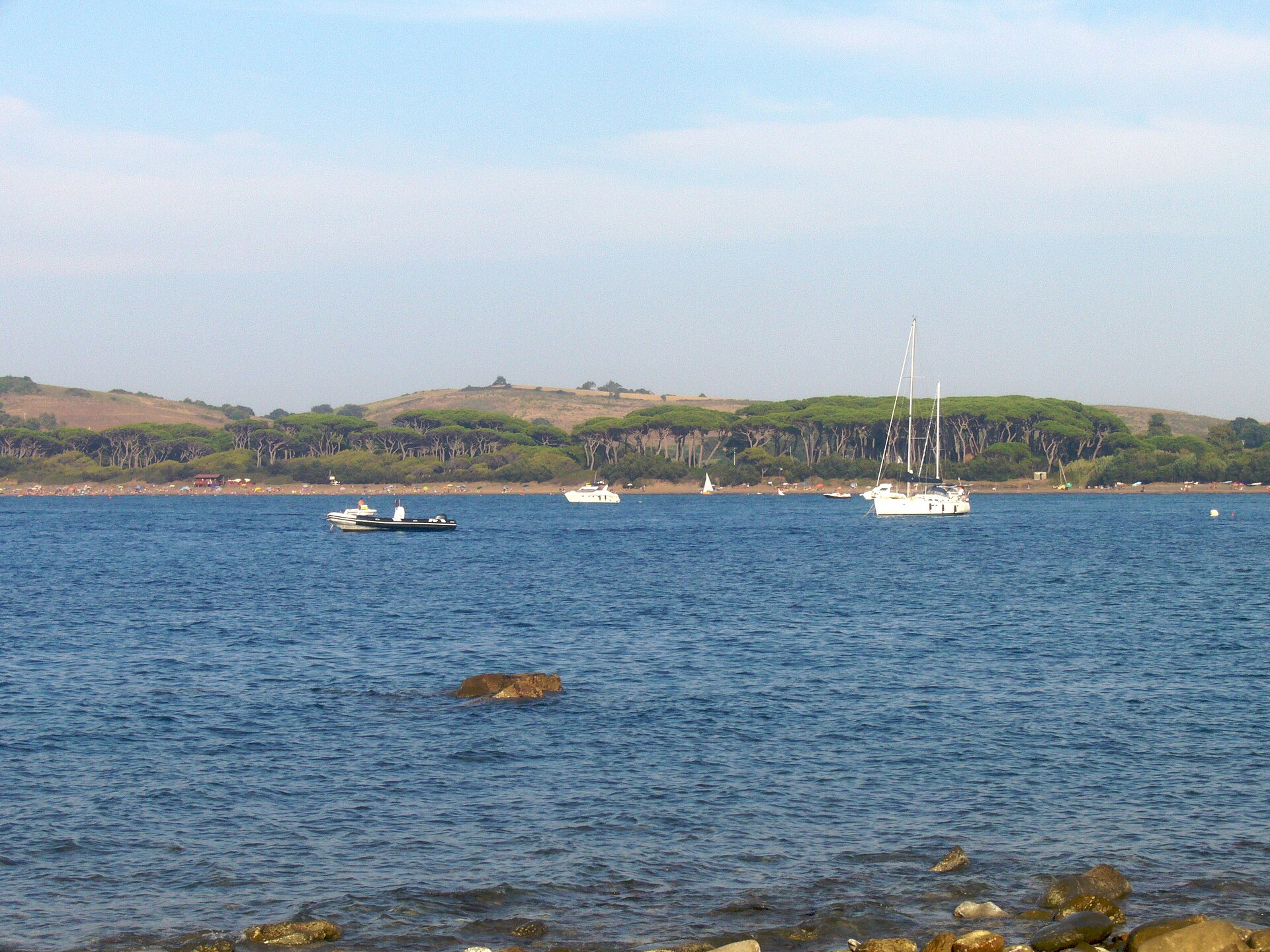 Il Golfo di Baratti con la pineta e il mare, in Toscana