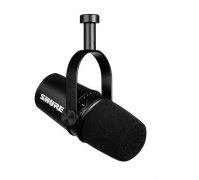 Shure Microfono Podcast USB MV7 per Podcasting, registrazione, Live Streaming & Gaming, uscita cuffie integrata, microfono dinamico USB/XLR interamente in metallo, certificato TeamSpeak – Nero