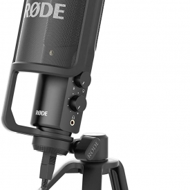 Rode NT-USB Microfono a Condensatore con Filtro Anti-pop e Supporto da Tavolo, Compatibile con iPad, Cavo USB da 6 m, Nero/Antracite
