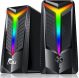 Cassa Bluetooth PC ,10W RGB Altoparlante Stereo USB 2.0 Gaming Speaker Subwoofer Portatile per Computer Laptop iPhone 12