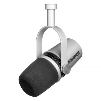 Shure Microfono Podcast USB MV7 per Podcasting, registrazione, Live Streaming & Gaming, uscita cuffie integrata, microfono dinamico USB/XLR interamente in metallo, certificato TeamSpeak